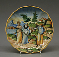 Footed dish, Maiolica (tin-glazed earthenware), Italian, Venice or Urbino