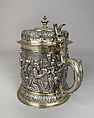 Tankard, Hans Jacob Mair (ca. 1641–1719), Silver gilt, German, Augsburg