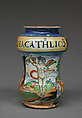 Albarello, Maiolica (tin-glazed earthenware), Italian, Urbino