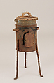 Brazier with lid and chestnuts, Metal, wood, wax, Italian, Naples