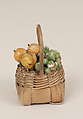 Small basket of fruit with handle, Wicker, plaster, Italian, Naples