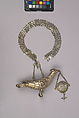 Shooting trophy in the shape of a bird with chain, Gilded silver: cast, chased, punched, engraved, North German