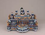 Inkstand (Écritoire), Faience (tin-glazed earthenware), French, possibly Lille