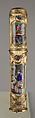 Sealing wax case (étui), Probably by Jean Ducrollay (French, born 1709, master 1734, recorded 1760), Gold, enamel, French, Paris