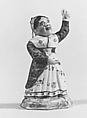 Peasant woman, Hard-paste porcelain, silver, possibly Russian