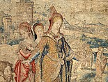 Story of Saint Paul: Preaching to the Women at Philippi tapestry, Designed by Pieter Coecke van Aelst (Netherlandish, Aelst 1502–1550 Brussels), Wool, silk, and gold and silver-metal-wraped threads, Netherlandish, Brussels