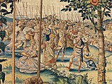 The Story of Joshua: Gibeonites Trick Joshua tapestry, Designed by Pieter Coecke van Aelst (Netherlandish, Aelst 1502–1550 Brussels), Wool, silk, gold and silver-metal-wrapped threads, Netherlandish, Brussels