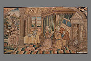 Panel, Silk and metal thread on canvas, Flemish