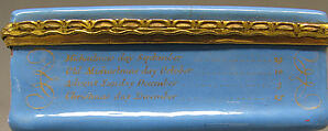 Snuffbox with calendar and saints' days for 1758, Probably enameled by Anthony Tregent, Copper, enamel, British, probably London