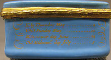 Snuffbox with calendar and saints' days for 1758, Probably enameled by Anthony Tregent, Copper, enamel, British, probably London