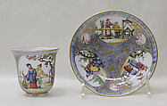 Cup and saucer, Hard-paste porcelain, Chinese with European decoration