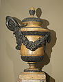 Neoclassical vase (one of a pair), Pine, marbleized and carved, French