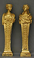 Pair of caryatids, Gilt bronze, French