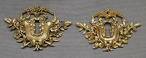 Pair of keyhole escutcheons, Gilt bronze, French