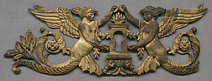 Pair of keyhole escutcheons, Gilt bronze, French