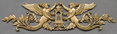 Pair of keyhole escutcheons, Gilt bronze, French
