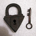 Padlock with key, Iron, French or Spanish