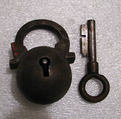 Padlock with key, Iron, European