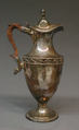 Hot water jug, Sheffield plate, wood, British, Sheffield