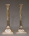 Pair of candlesticks, Sheffield plate, British, Sheffield