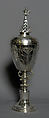 Standing cup with cover, Elkington & Co.  British, Silver on base metal, British, Birmingham, after British, London original