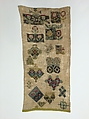 Sampler, Silk and metal thread on linen, British