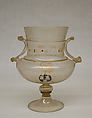 Goblet with cover, Glass, "cold-paint," gilding, Austrian, Hall