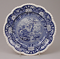 Plate, J. and W. Ridgway, Cauldon, Stoke (British, Shelton, active ca. 1814–30), Earthenware with transfer-printed decoration, British, Staffordshire