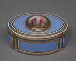 Snuffbox, Les Frères Toussaint (French, active Hanau, registered 1752), Gold, enamel, German, Hanau