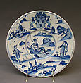 Plate, Faience (tin-glazed earthenware), French, Nevers