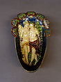 Gondola cup (Coupe gondole) with Venus as Summer and Adonis as Autumn, Lead-glazed earthenware, French, Avon or Fontainebleau