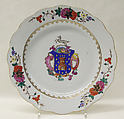 Plate, Hard-paste porcelain, Chinese, for European market