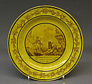 Plate (one of a set of five), Lead-glazed earthenware, French