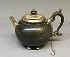 Teapot, Serpentine, silver, ebony, Dutch