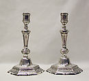 Pair of candlesticks, Possibly Claude Roysard (died by 1753), Silver, French, Rennes