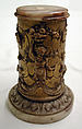 Pedestal (one of a pair), Alabaster, with traces of gilding, Italian