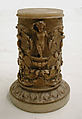 Pedestal (one of a pair), Alabaster, with traces of gilding, Italian