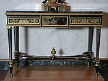 Table, Attributed to Adam Weisweiler (French, 1744–1820), Oak, Japanese lacquer and ebony veneer, gilt bronze, verde antico marble, French