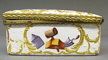 Snuffbox with Masonic symbols, Enamel on copper, British, possibly Birmingham