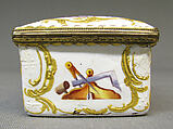 Snuffbox with Masonic symbols, Enamel on copper, British, possibly Birmingham