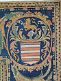The Abduction of Helen from a set of The Story of Troy, Probably based on a woodcut by Bernard Salomon (French, ca. 1508–ca. 1561), Cotton, embroidered with silk and gilt-paper-wrapped thread, pigment, Chinese, Macao