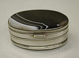 Snuffbox, Agate, metal, European