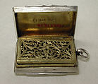Vinaigrette, Thomas Shaw (British, active 1818–1845), Silver, British, Birmingham
