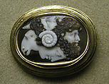 Gryllos: conjoined heads of a youth, a bearded man, a satyr, and a ram, Onyx and gold, Italian