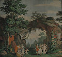 Young Girls Dancing before a Grotto, House of Dufour, Woodblock-printed paper, French