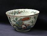 Teabowl and saucer, Hard-paste porcelain, Chinese with Dutch decoration, for European market