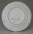 Plate, Imperial Porcelain Manufactory, St. Petersburg (Russian, 1744–present), Hard-paste porcelain, Russian, St. Petersburg
