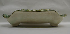 Asparagus dish, Lead-glazed creamware, French, Salins