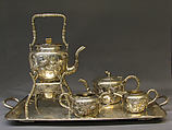 Teakettle and spirit lamp with stand, Te Chi (Chinese), Silver, Anglo-Chinese (Shanghai)