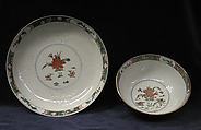 Bowl and dish, Hard-paste porcelain, Chinese, for European market